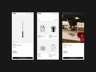 Alessi — UX/UI design alessi concept e commerce elegant minimal minimalism products redesign visualseach visualstyle