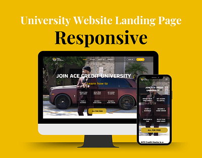 Mobile-Responsive University Website Landing Page UI Design admissions branding education figma mobile responsive design mobiledesign mobileux responsive web design responsivedesign ui ui design uiux universitywebsite ux design webdesign