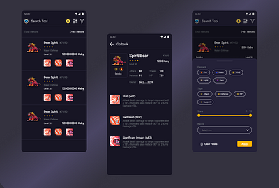 KabyArena / NFT Crypto-Game app crypto figma filter nft ui ui design ux