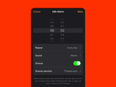 Snooze again app concept design design concept instagram meta mobile social media threads ui ux uxui