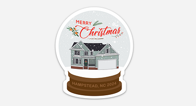 Christmas in Hampstead - Magnet christmas graphic design magnet