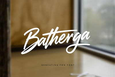 Batherga Signature Font design graphic design illustration logo vector