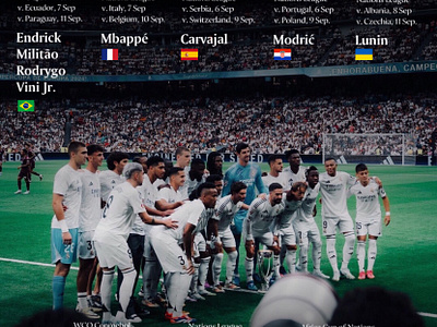 Real Madrid’s International Duty Schedule announcement branding design football graphic design poster typography