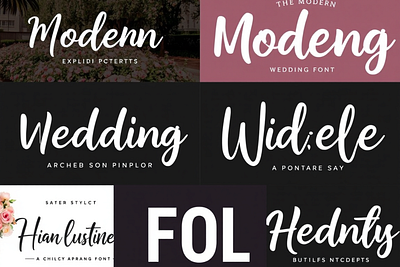 The Modern Wedding Font Bundle branding design graphic design illustration logo vector