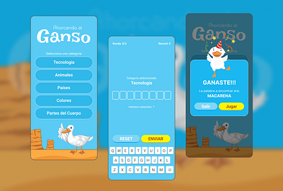 Hangman Game App android app design game gaming illustration ios ui ux ux design