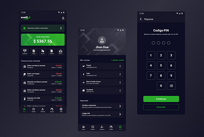 Financial App android app balance exchange ios money pin profile ui ux wallet