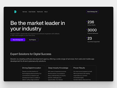 Devsinc - Design & Development Agency Landing Page UI UX Design design design agency high conversion landing page redesign ui ui ux website