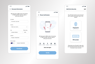 Security Screen - Settings app ux biometric fingerprint security settings sms ui verification