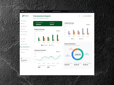 Transaction Report Exploration app design ui ux