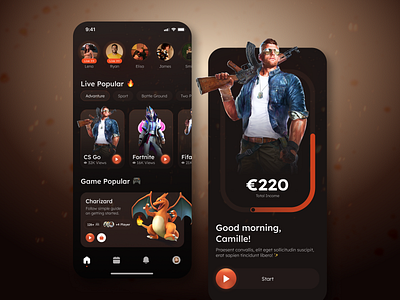 Game Dashboard App Design app app store csgo design game game store gaming graphic design interface ios mobile mobile game platform ui ux
