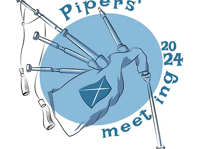 "Pipers' meeting 2024" branding graphic design logo vector