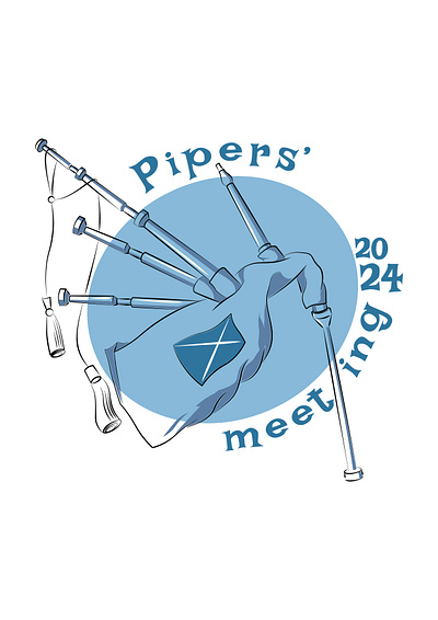 "Pipers' meeting 2024" branding graphic design logo vector