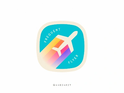 44B24#27 airplane badge branding fly flyer frequent illustration logo retro simple sticker travel vintage