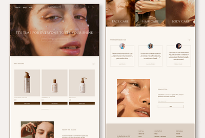 Cosmetics store body branding chocolate color palette cosmetics e commerce landing landing page pastel product product card skin skincare store ui userflow ux video website wed design