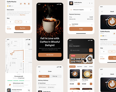 Coffee Mobile App Design app app design branding dashboard design delivery delivery app design design inspiration food food app inspiration portfolio project project inspiration ui ux ux ui web design website website design