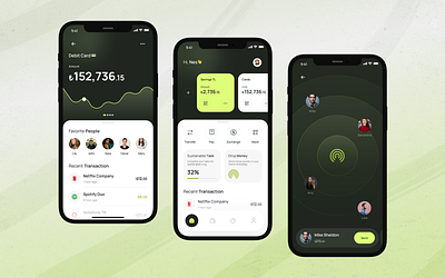 Fintech Mobile App airdrop app design bank banking digitalbanking finance financeapp fintech mobile app mobile ui money sustainable transfer ui ux