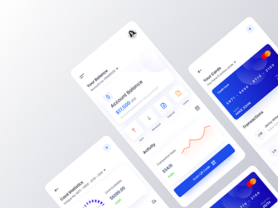 Mobile Banking App UI Design app design banking app branding clean consumer app design inspiration financial app flat design minimal mobile app mobile dashboard mobile ui modern responsive design ui user interface ux ux design web design