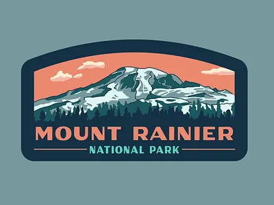 Mount Rainier Badge mount rainier mountain mountaineer mountaineering mt rainier mt. rainier pacific northwest pnw rainier retro retro badge sticker tahoma themountainisout travel travel badge van sticker washington washington state wonderland