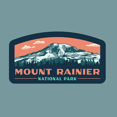 Mount Rainier Badge mount rainier mountain mountaineer mountaineering mt rainier mt. rainier pacific northwest pnw rainier retro retro badge sticker tahoma themountainisout travel travel badge van sticker washington washington state wonderland