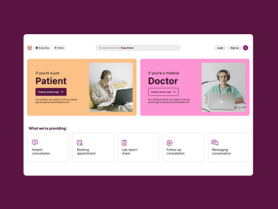 Doctomed Website UI design. design doctor figma healthcare homepage hospital interfacedesign landingpage medical patient product site template ui uidesign uiux userinterface web webpage website