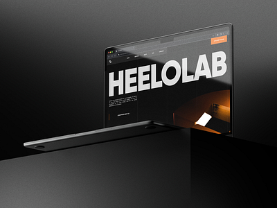 Heelolab - Design Agency Landing page black and orange black website bold font website bold text brand identity branding crypto design design agency website landing page nft orange website typography ui ux web website
