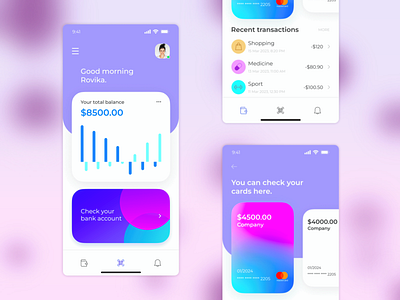 Money TransferApplication UI cards dashboard fintech graphic design money app transfer money ui wallet