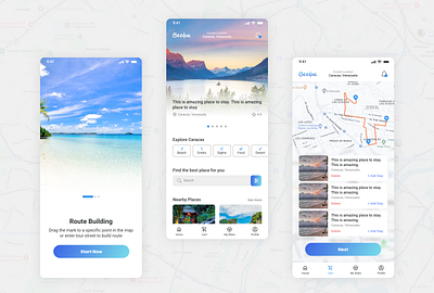 Tourism app app home maps routes tourism application ui ux