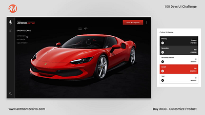 Day #033 - Customize Product | 100 Days UI Challenge animation daily 100 dailyui dailyuichallenge design ferrari graphic design interaction interaction design motion graphics ui ui design user interface design visual design