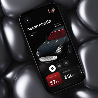 Car Rental App Design Concept aston martin booking app car car rental design care rental clean driver interface map mobile navigation product rent rent a car rent app rental