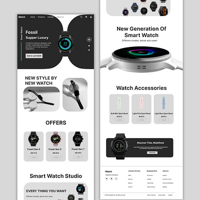 Minimal Watch Store Website Design graphic design minimal website ui watch website