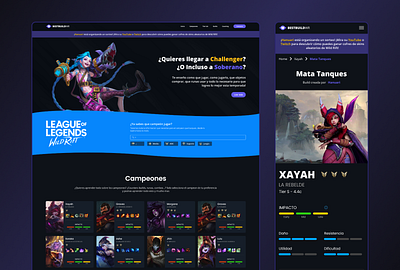 Wild Rift Player Help Page - Riot Games builds champions game gaming lol players responsive riot stadistics ui ux