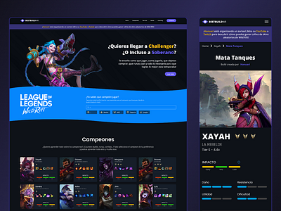 Wild Rift Player Help Page - Riot Games builds champions game gaming lol players responsive riot stadistics ui ux