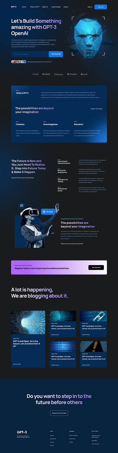 OpenAI Landing Page for sale landing page landing page desing product design ui ux design