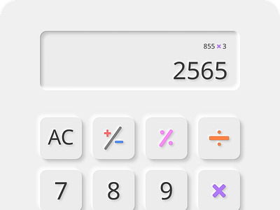 Calculator UI Neumorphi design neumorphic ui ui design uiux ux