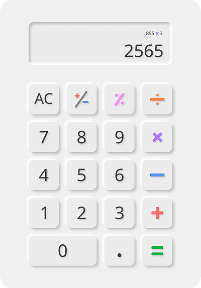 Calculator UI Neumorphi design neumorphic ui ui design uiux ux