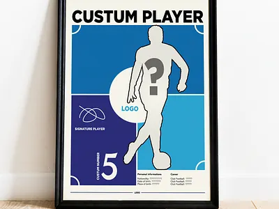 Personalized Football Star Player Poster, Customizable coustom poster football football players pers personalized poster print poster poster players service wall art