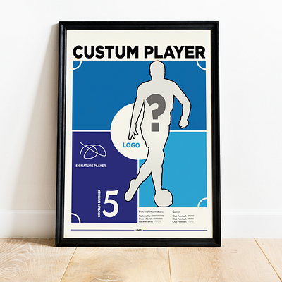 Personalized Football Star Player Poster, Customizable coustom poster football football players pers personalized poster print poster poster players service wall art