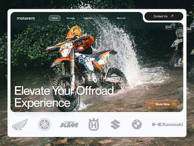 motorent - rental landing page booking branding concept course design graphic design illustration landing page logo mobile motorcycle rental simple ui ui ux vector website