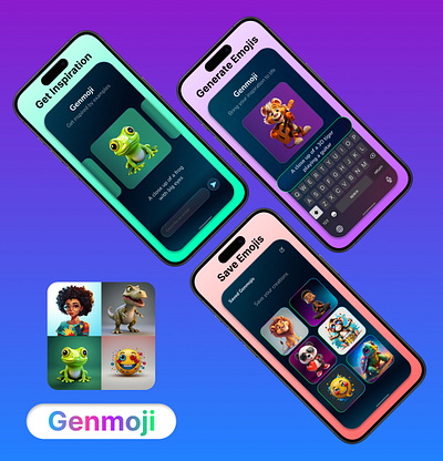 Genmoji App - iOS ai app store emoji iphone screenshot ui uiux ux