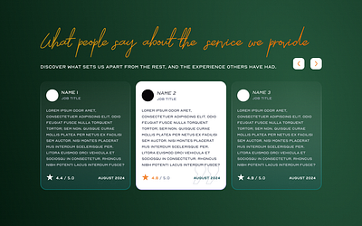 Testimonials Component Design design graphic design typography ui ux web designs