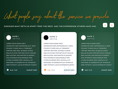 Testimonials Component Design design graphic design typography ui ux web designs