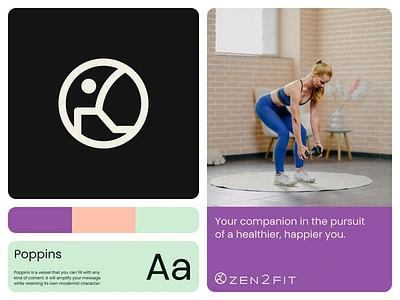 Zen2Fit Visual Identity app logo art direction brand identity branding fitness healthy holistic app ios app logo logo design logotype mark meditation mind spirit symbol visual identity yoga zen2fit