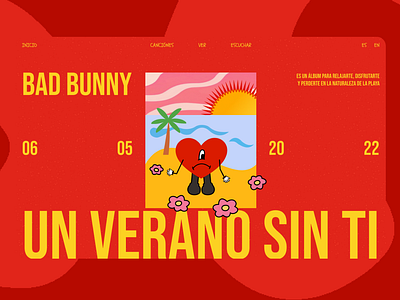 Bad Bunny | Un Verano Sin Ti | Landing Page animación animation bad bunny branding design design inspiration diseñadora web diseño visual diseño web graphic design illustration landing pade ui ux ux ui visual design web design