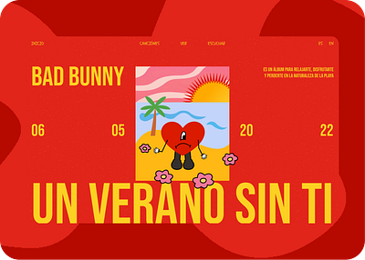 Bad Bunny | Un Verano Sin Ti | Landing Page animación animation bad bunny branding design design inspiration diseñadora web diseño visual diseño web graphic design illustration landing pade ui ux ux ui visual design web design