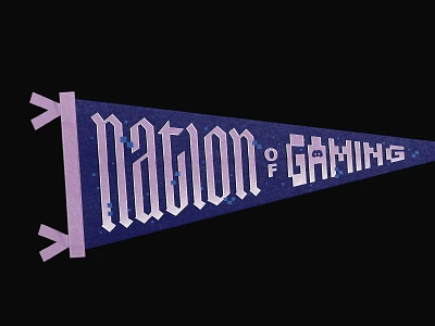 Discord Nation of Gaming Pennant blackletter discord gaming hand lettering lettering pennant pixel video games