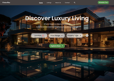 Vistavillas (Real Estate Hero Section) design figma herosection typography ui ux website