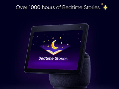 Promo Image for Bedtime Stories on Amazon Alexa alexa games amazon alexa bedtime stories figma illustration mockup illustration sleeping apps