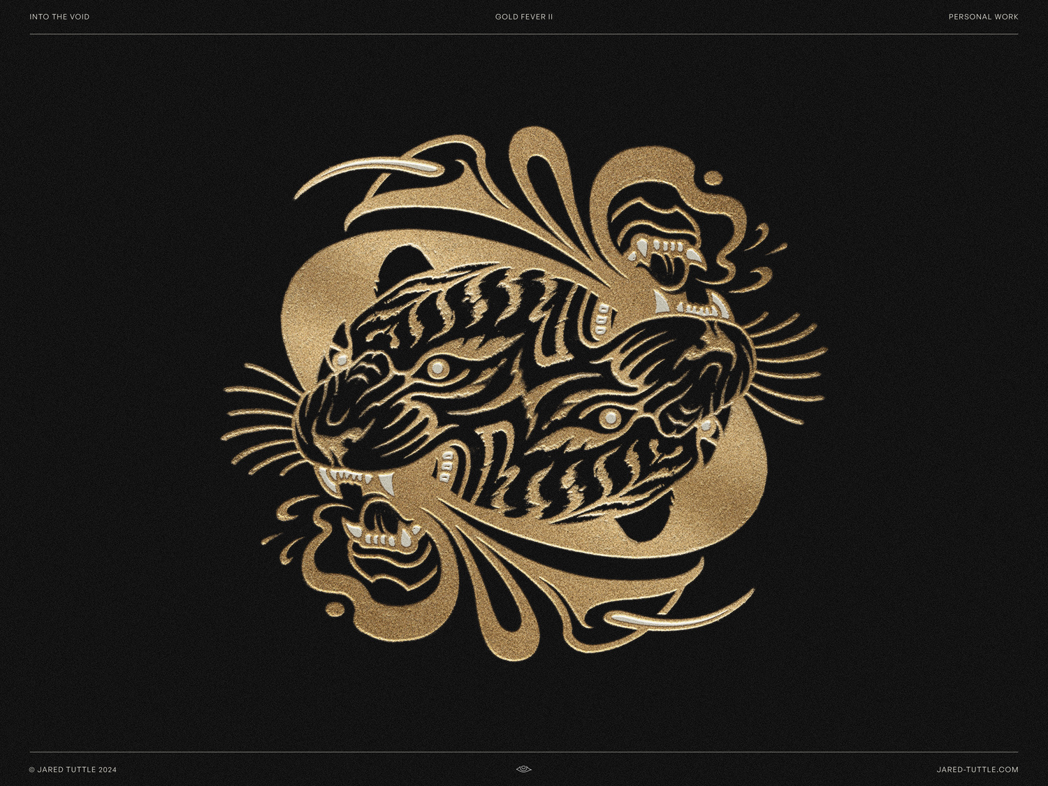 Into the Void digital art digital print drawing flowers gold gold fever graphic illustration illustrator licensing linework print tiger