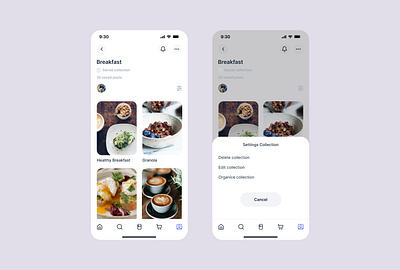 Food recipe App - Account & Profile Screens mobile mobile ui ui ui design ux ui