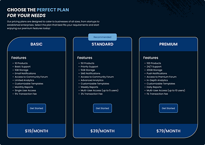 Product Pricing Table Design graphic design pricingtable ui uiux ux webdesign